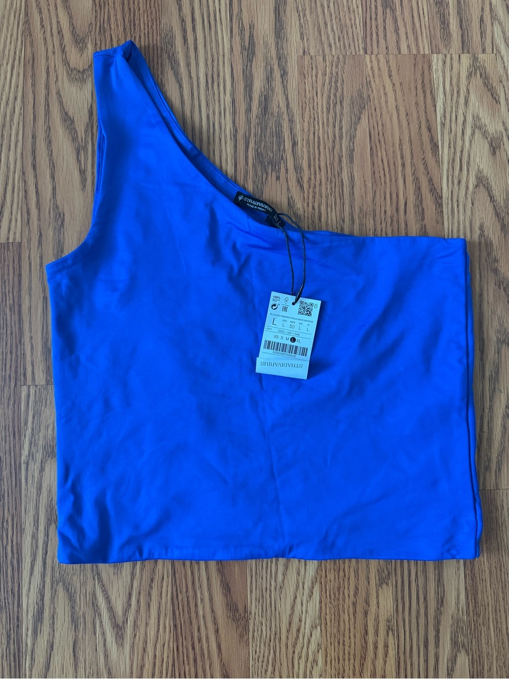 BNWT Stradivarius One-Shoulder Royal Blue Crop Top